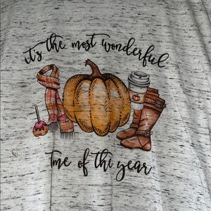 Bella Canvas Gray Short Sleeve Tee with Fall Print